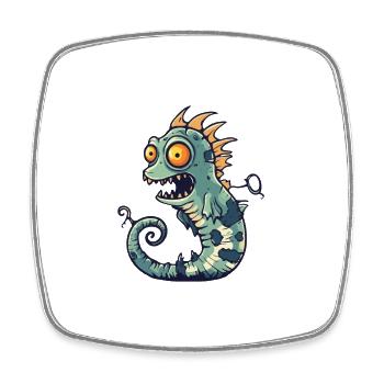 Seahorse Halloween Comic Funny - Square fridge magnet - white - Front