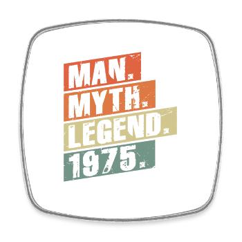 Vintage Born 1975 Man Myth Legend - Square fridge magnet - white - Front