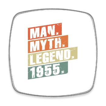 Vintage Born 1955 Man Myth Legend - Square fridge magnet - white - Front