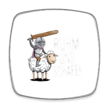 Ruhm und Schafe Brettspiel Spruch - Viereckiger Kühlschrankmagnet - Weiß - Vorne