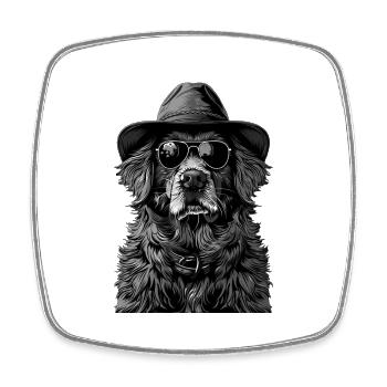 Hund - Viereckiger Kühlschrankmagnet - Weiß - Vorne