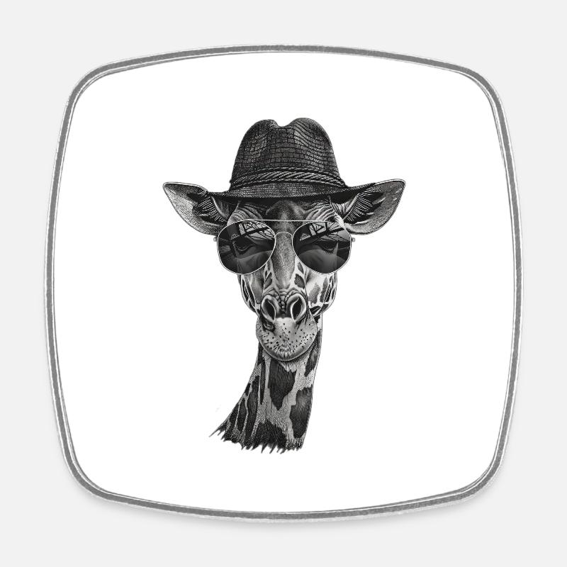 Giraffe - Viereckiger Kühlschrankmagnet - Weiß