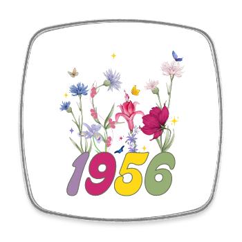 Geburtsjahr 1956 Wildblumen - Viereckiger Kühlschrankmagnet - Weiß - Vorne