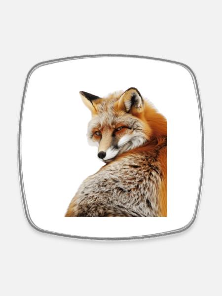 Fuchs - Viereckiger Kühlschrankmagnet - Weiß