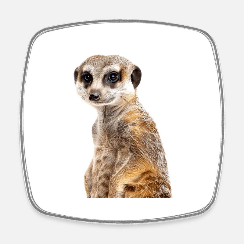 Meerkat - Square fridge magnet - white