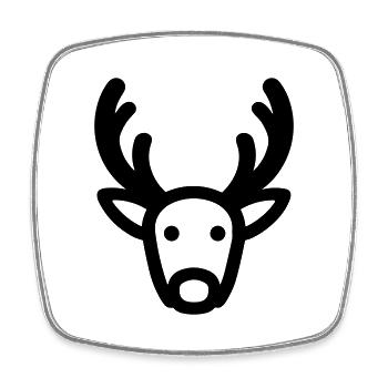 Christmas Reindeer - Square fridge magnet - white - Front