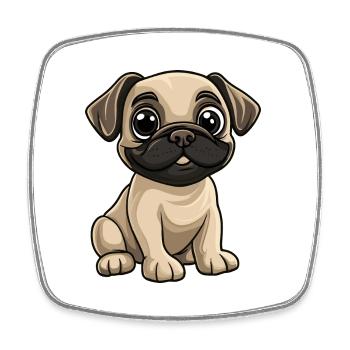 Bullmastiff Dog Comic Cute - Square fridge magnet - white - Front
