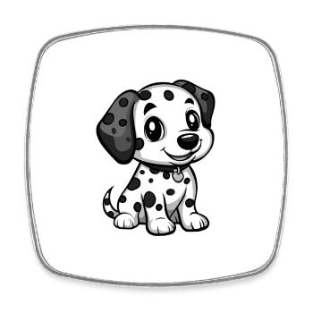 Dalmatien Chien Bande Dessinée Mignon - Magnet carré - blanc - Devant