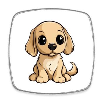 Cocker Spaniel Dog Comic Cute - Square fridge magnet - white - Front
