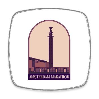Amsterdam Marathon - Viereckiger Kühlschrankmagnet - Weiß - Vorne