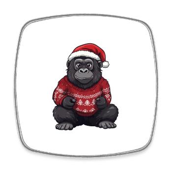 Gorilla Christmas Comic - Square fridge magnet - white - Front