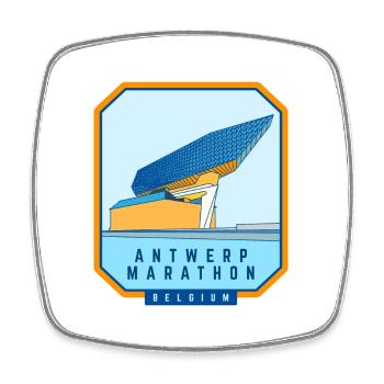 Antwerpen-Marathon - Belgien - Viereckiger Kühlschrankmagnet - Weiß - Vorne