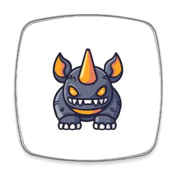 Rhinocéros Halloween Animal - Magnet carré - blanc - Devant