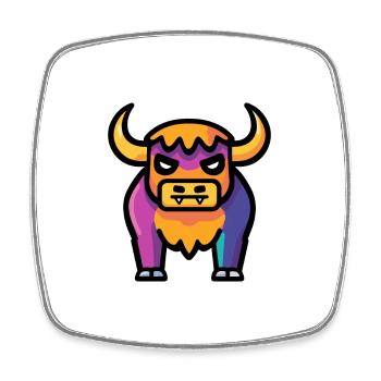 Stier Halloween Tier - Viereckiger Kühlschrankmagnet - Weiß - Vorne