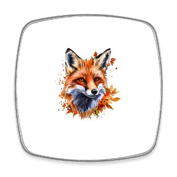 Herbst-Aquarell-Fuchs - Viereckiger Kühlschrankmagnet - Weiß - Vorne