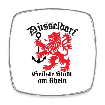 Düsseldorf Geilste Stadt am Rhein - Viereckiger Kühlschrankmagnet - Weiß - Vorne