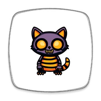 Waschbär Halloween Tier - Viereckiger Kühlschrankmagnet - Weiß - Vorne