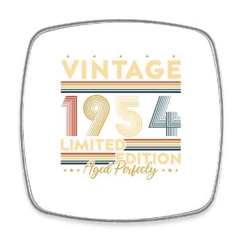 Vinatge 1954 Cadeau d'anniversaire - Magnet carré - blanc - Devant