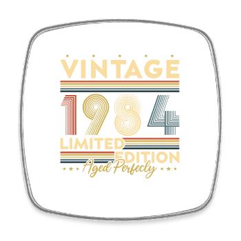 Cadeau d'anniversaire Vinatge 1984 - Magnet carré - blanc - Devant
