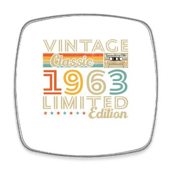 Vintage 1963 Birthday Gift - Square fridge magnet - white - Front
