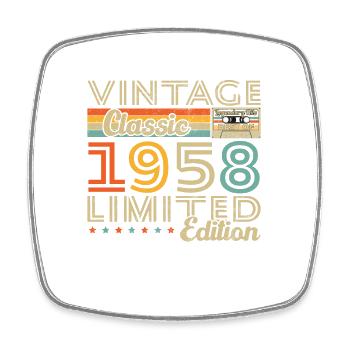 Cadeau d'anniversaire Vinatge 1958 - Magnet carré - blanc - Devant