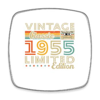 Vinatge 1955 Geburtstagsgeschenk - Viereckiger Kühlschrankmagnet - Weiß - Vorne