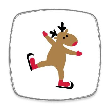 Lustiger Elch zu Weihnachten - Viereckiger Kühlschrankmagnet - Weiß - Vorne