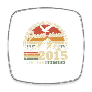 Grand depuis 2015 Vintage Vintage Anniversaire - Magnet carré - blanc - Devant
