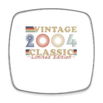 2004 Vintage Retro Geburtstagsgeschenk - Viereckiger Kühlschrankmagnet - Weiß - Vorne