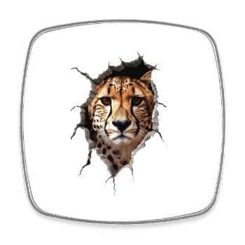 Gepard - Viereckiger Kühlschrankmagnet - Weiß - Vorne