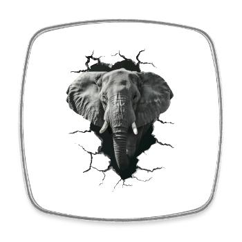 Elefant - Viereckiger Kühlschrankmagnet - Weiß - Vorne