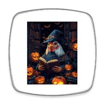 Cadeau d’Halloween Femmes Coq Hommes Enfants Décoration - Magnet carré - blanc - Devant