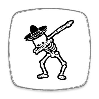 skull dabbing mexikaner - Viereckiger Kühlschrankmagnet - Weiß - Vorne