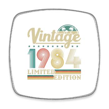 1984 Vintage Retro Geburtstagsgeschenk - Viereckiger Kühlschrankmagnet - Weiß - Vorne