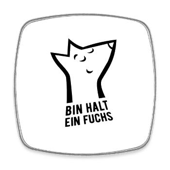 Bin halt ein Fuchs - schlau, cool & clever - Viereckiger Kühlschrankmagnet - Weiß - Vorne
