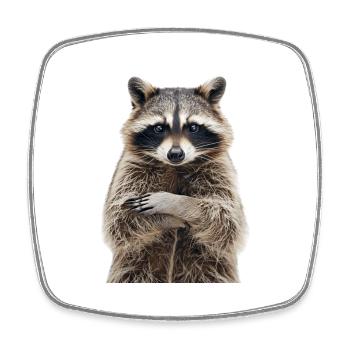 Raccoon - Square fridge magnet - white - Front