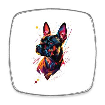 Chien - Magnet carré - blanc - Devant