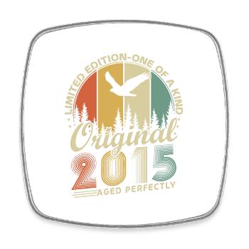 Original 2015 Vintage Vintage Birthday Gift - Square fridge magnet - white - Front