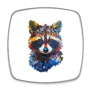Raccoon - Square fridge magnet - white - Front