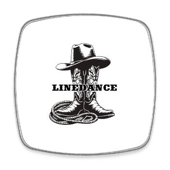 Linedance Linedancing Country Fan - Free Gift - Square fridge magnet - white - Front