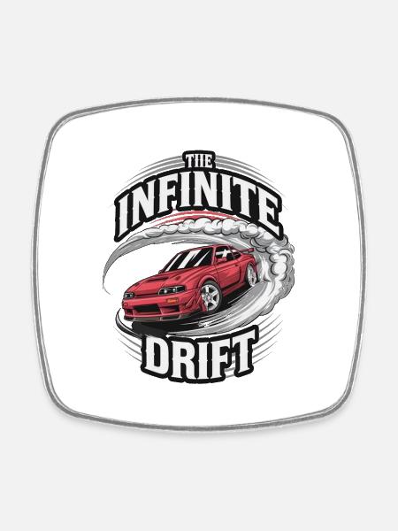 Infinite Drift - Autorennen - Viereckiger Kühlschrankmagnet - Weiß