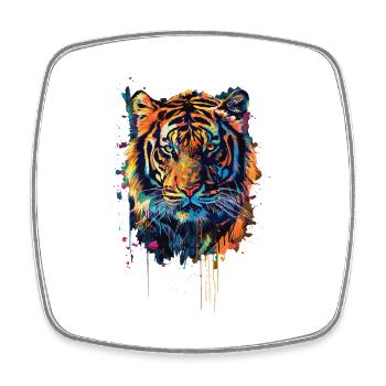 Tigre - Magnet carré - blanc - Devant