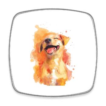 Chien - Magnet carré - blanc - Devant