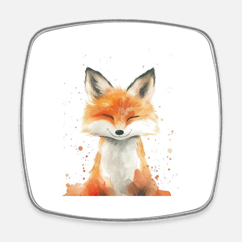 Fuchs - Viereckiger Kühlschrankmagnet - Weiß