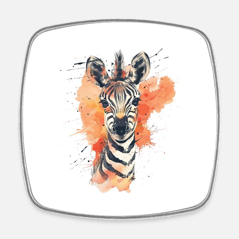 Zebra - Viereckiger Kühlschrankmagnet - Weiß