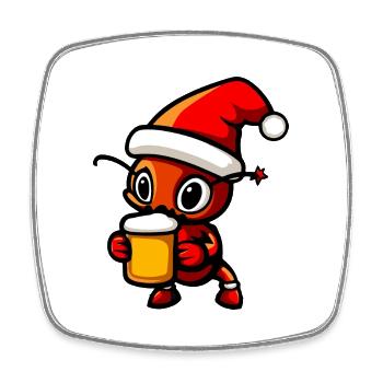 Ant Beer Xmas Christmas - Square fridge magnet - white - Front