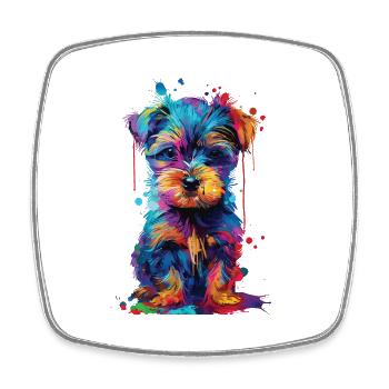 Chien - Magnet carré - blanc - Devant