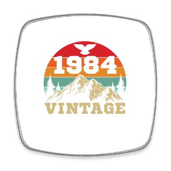 1984 Vintage Retro Geburtstagsgeschenk - Viereckiger Kühlschrankmagnet - Weiß - Vorne