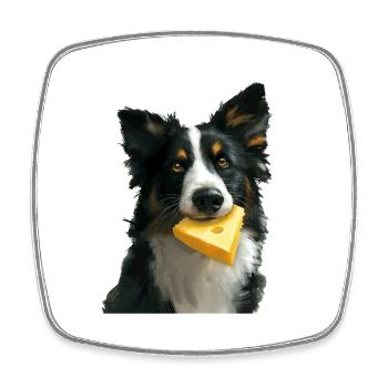 Chien - Magnet carré - blanc - Devant