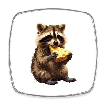 Raccoon - Square fridge magnet - white - Front